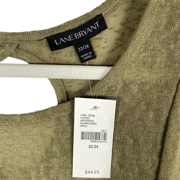 Nwt Lane Bryant Green Short Sleeves Top Size 22/24, 2XL - Picture 3 of 7